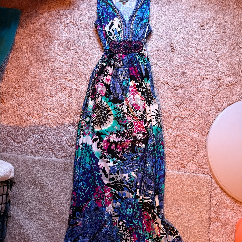 Roz & Ali Multicolor Floral Maxi Dress